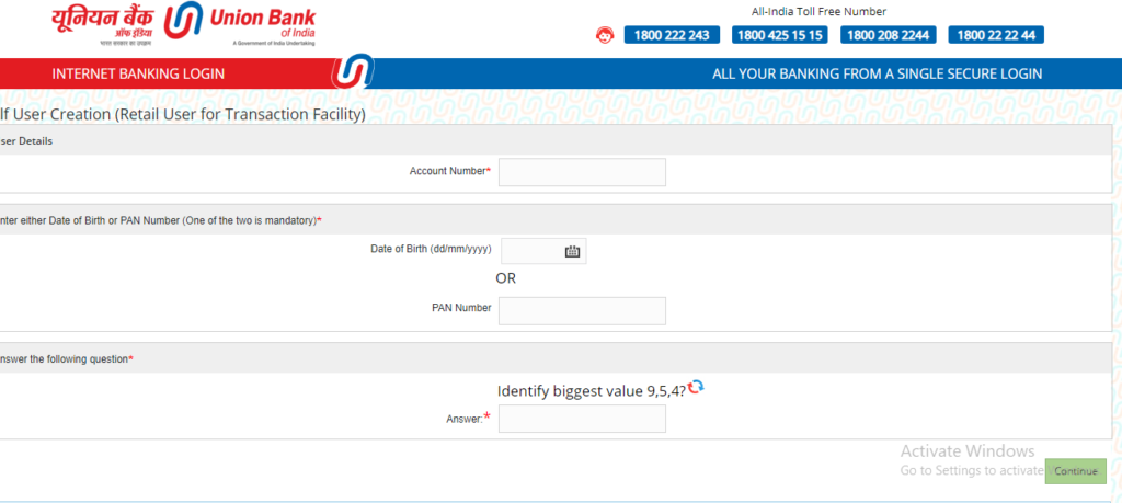 union bank of India online banking  